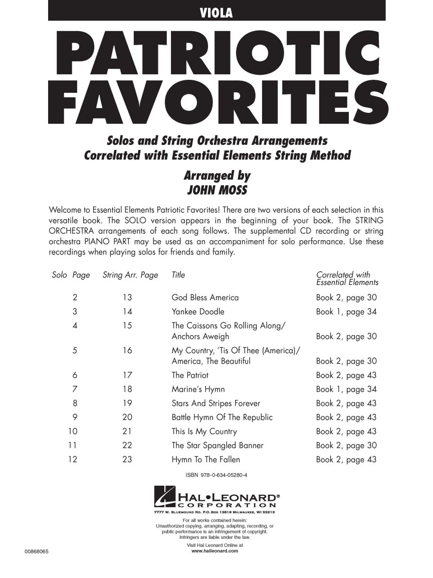 Patriotic Favorites for Strings - sample page 2