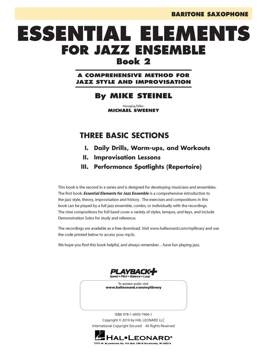 Essential Elements for Jazz Ensemble Book 2 – Eb Baritone Saxophone - sample page 2