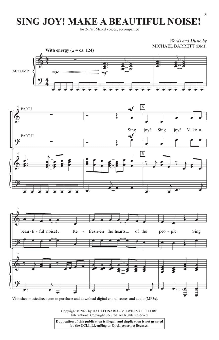 Sing Joy! Make a Beautiful Noise! - sample page 2