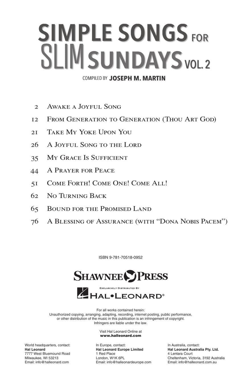 Simple Songs for Slim Sundays, Volume 2 - sample page 2