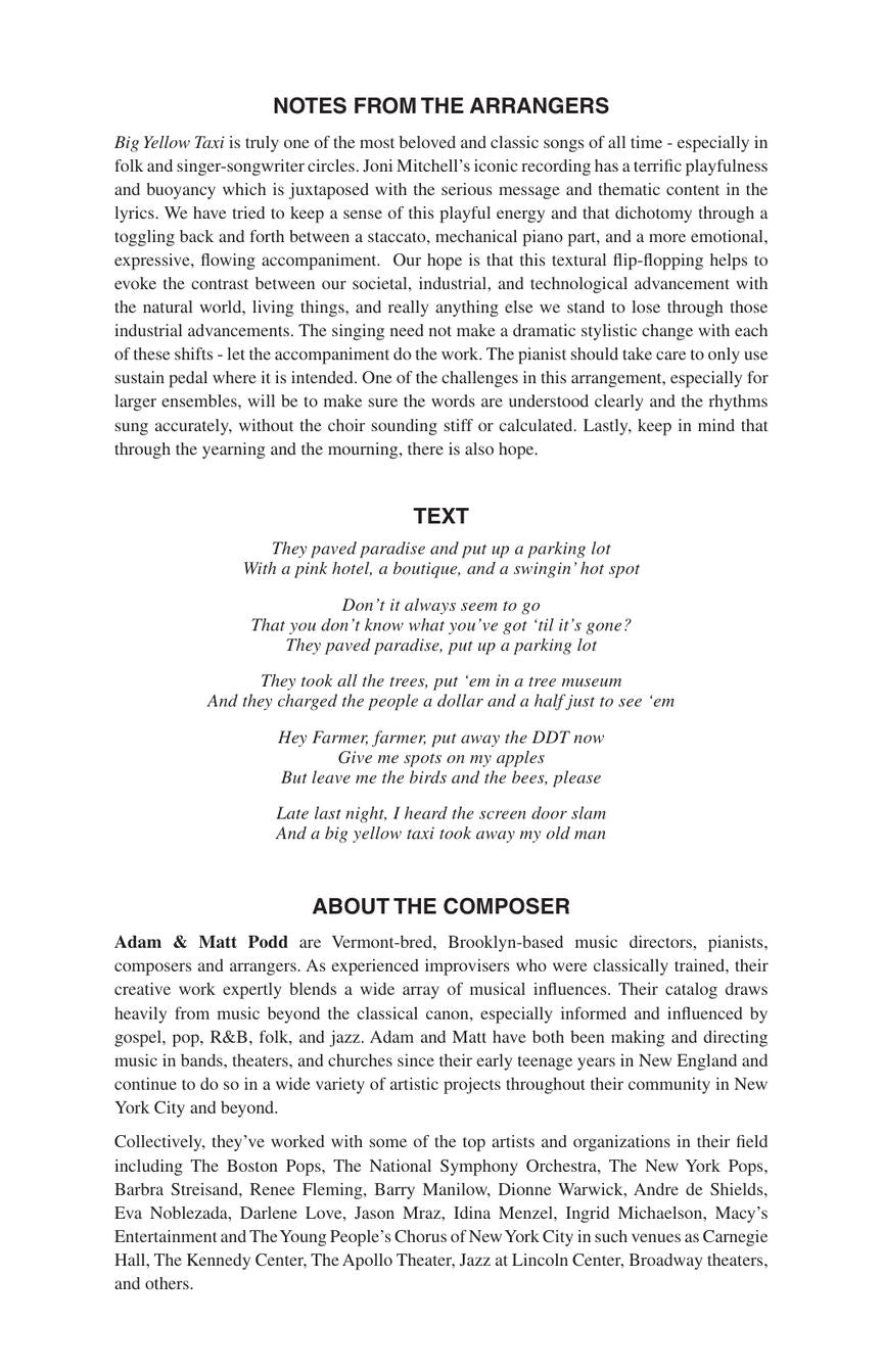 Big Yellow Taxi - sample page 2