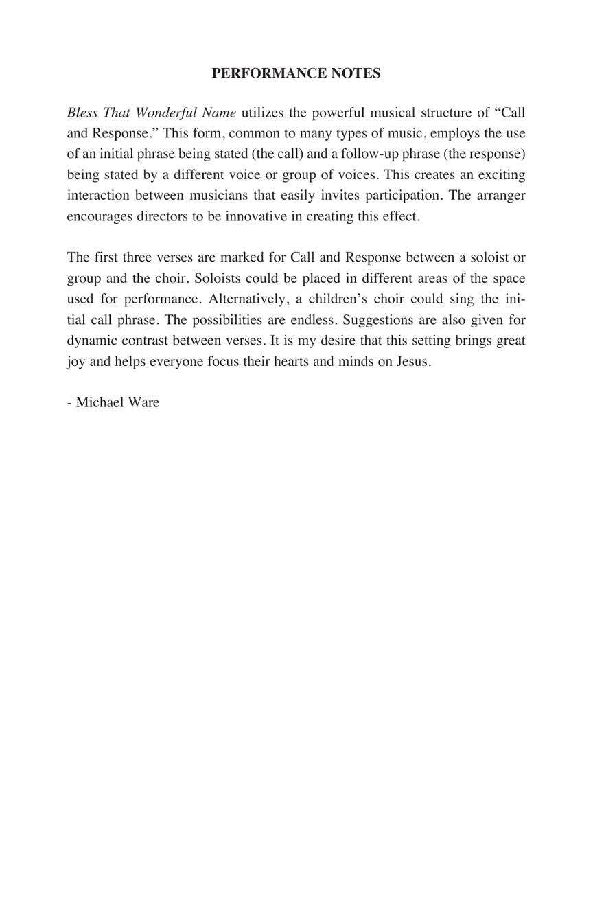 Bless That Wonderful Name - sample page 2
