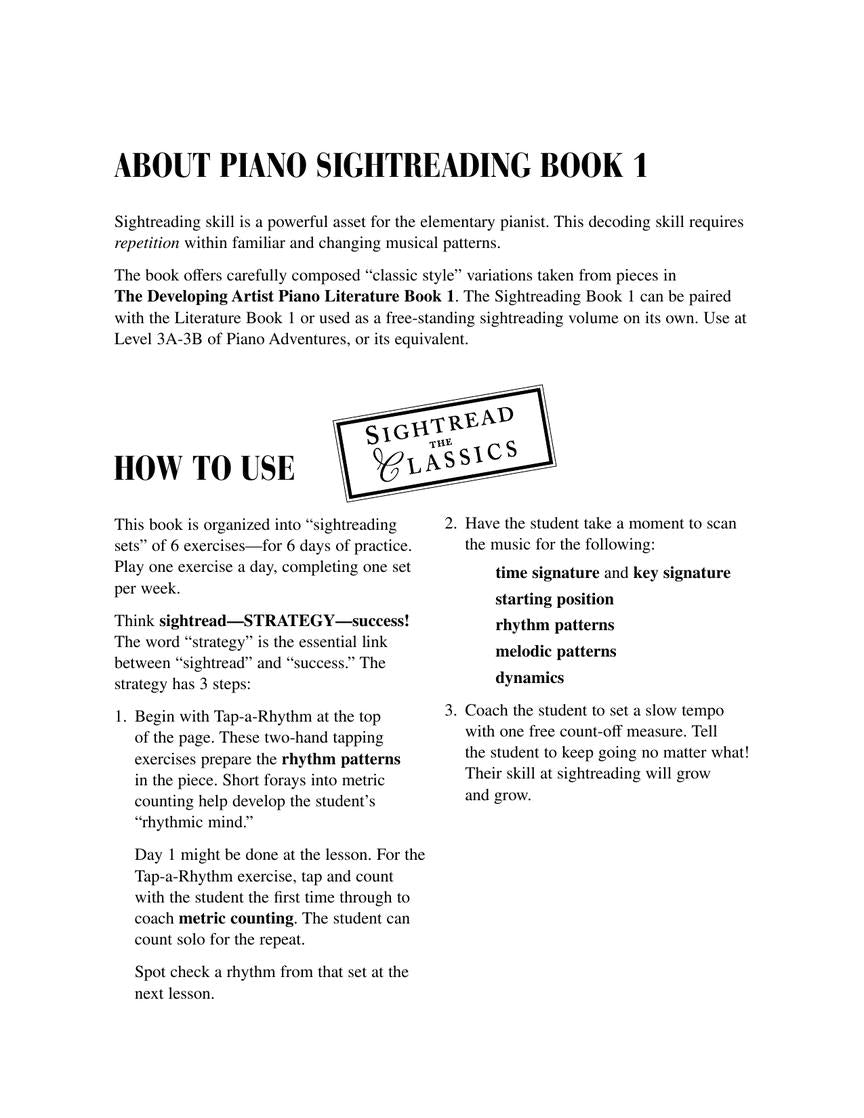 Piano Sightreading Book 1 - sample page 2