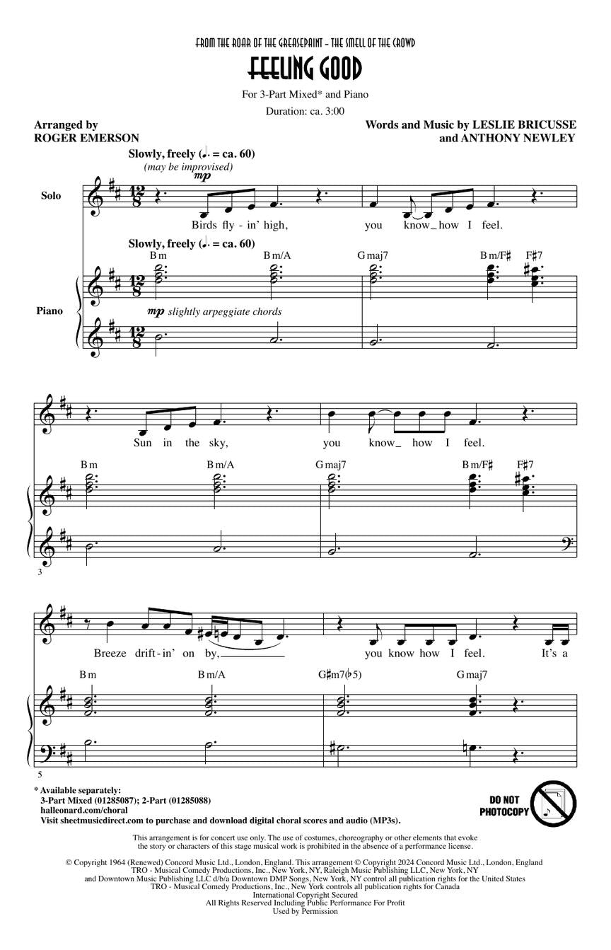 Feeling Good (from “The Roar of the Greasepaint - the Smell of the Crowd”) - sample page 2