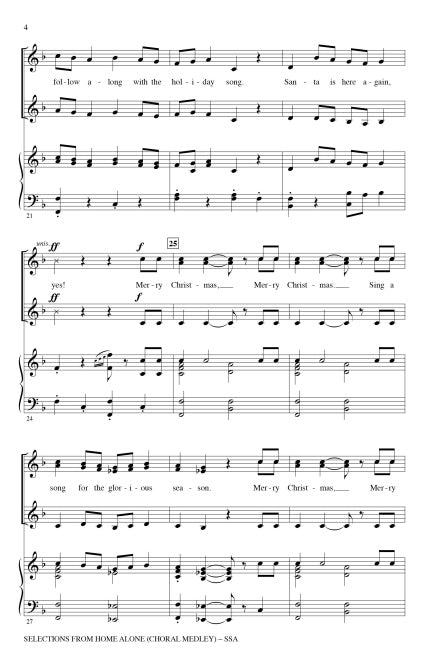 Selections from Home Alone (Choral Medley) - sample page 4