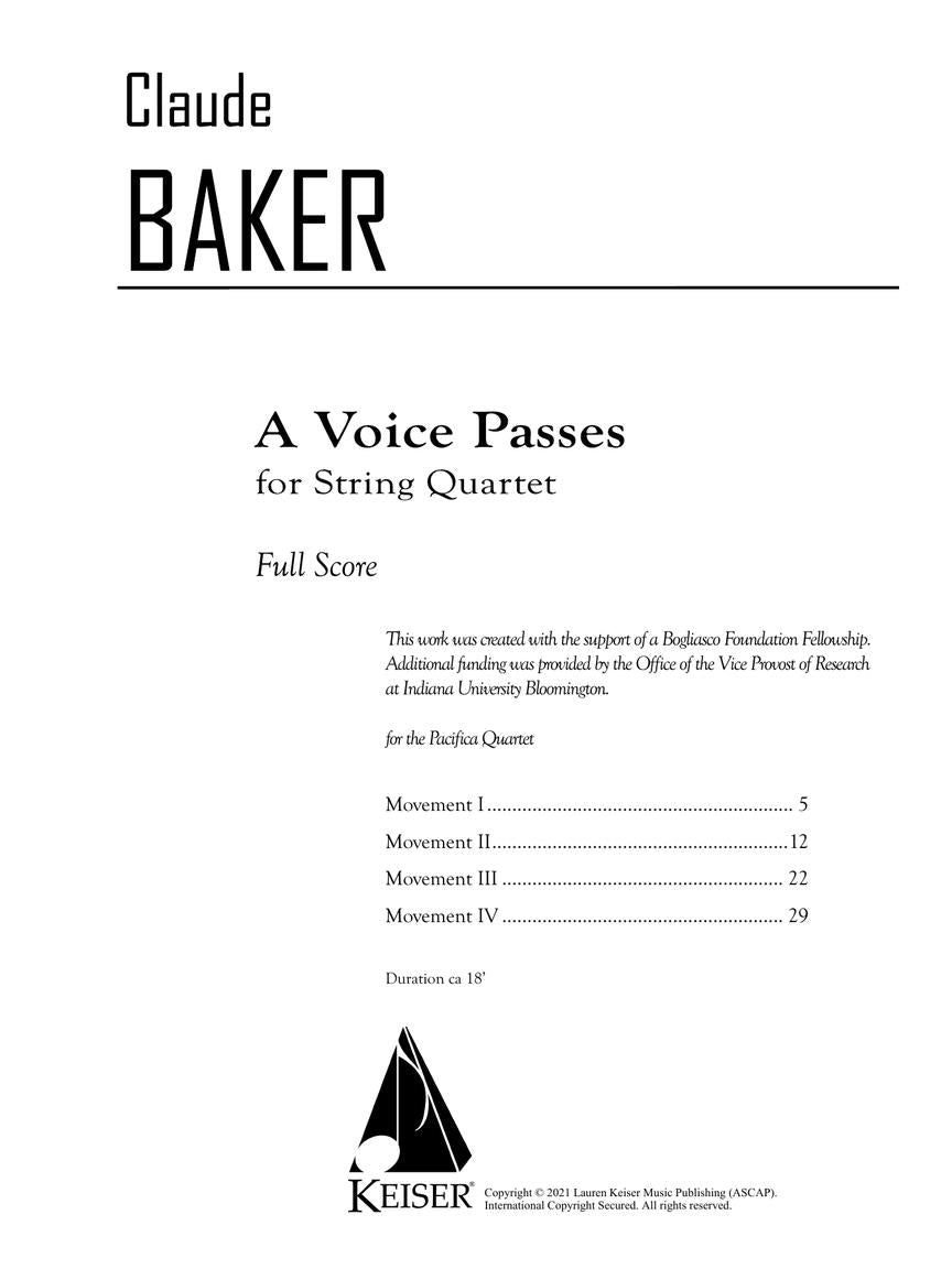 A Voice Passes (Score and Parts) - sample page 1