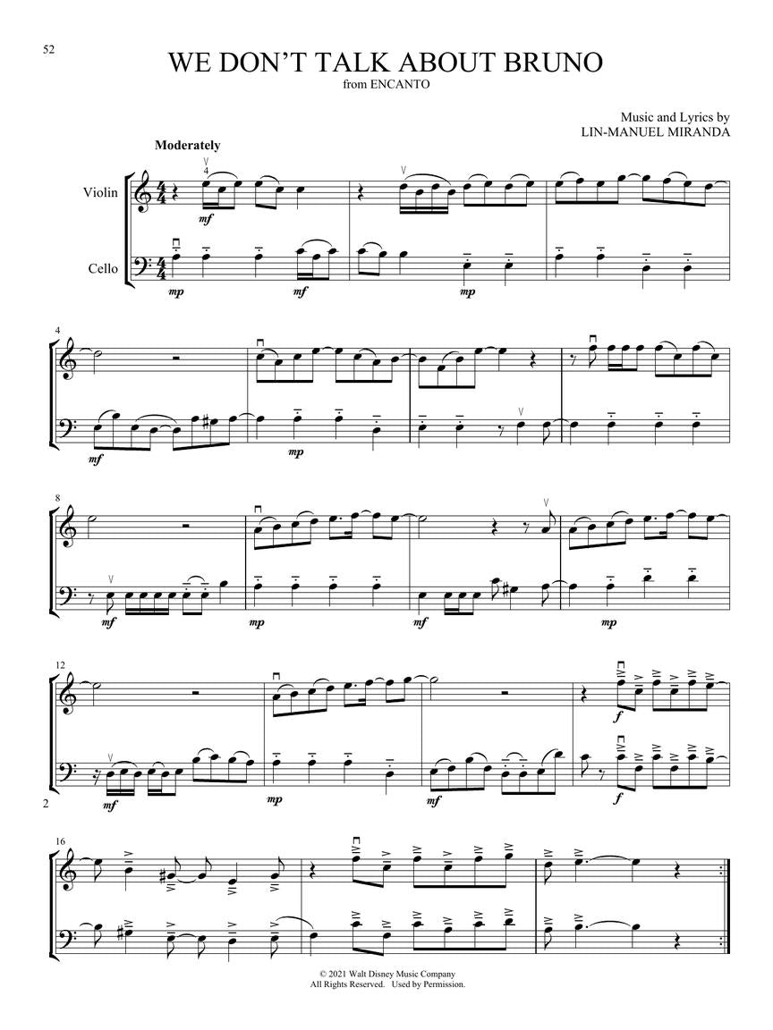 Disney Songs for Violin and Cello Duet - sample page 4