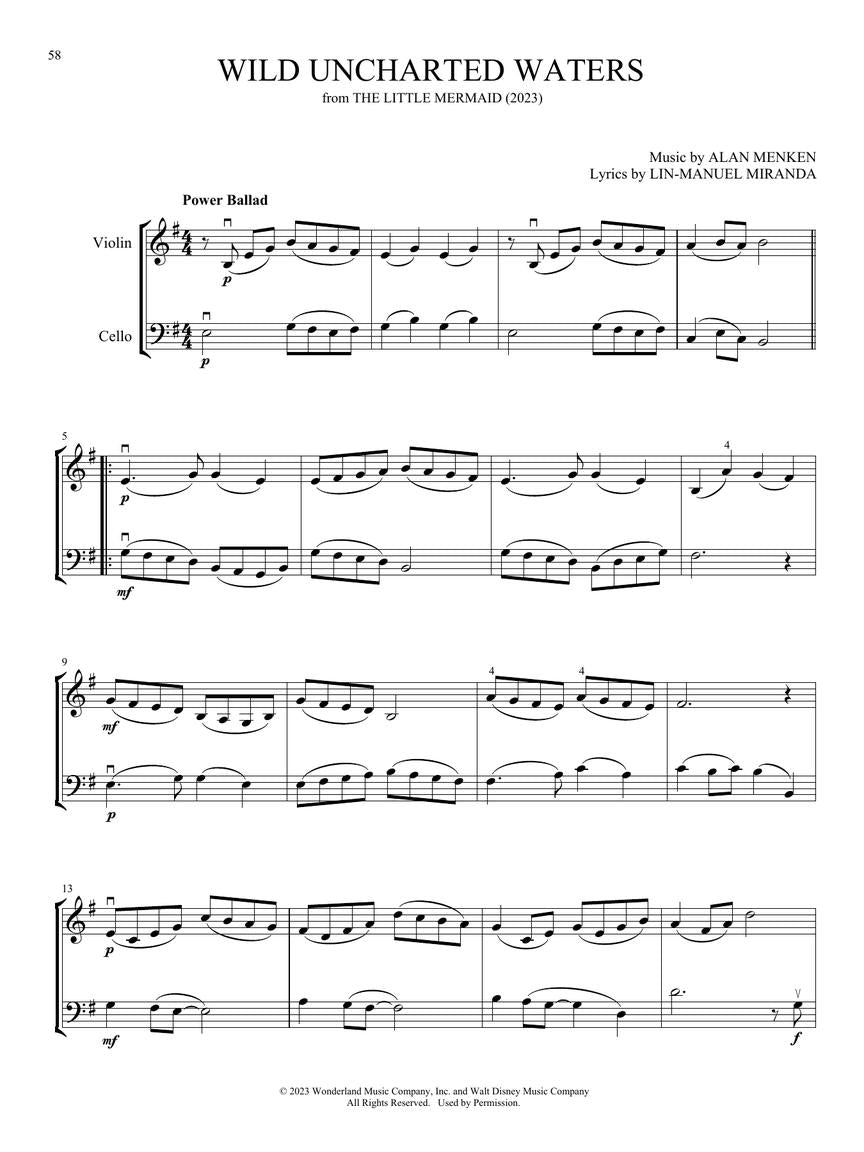 Disney Songs for Violin and Cello Duet - sample page 5