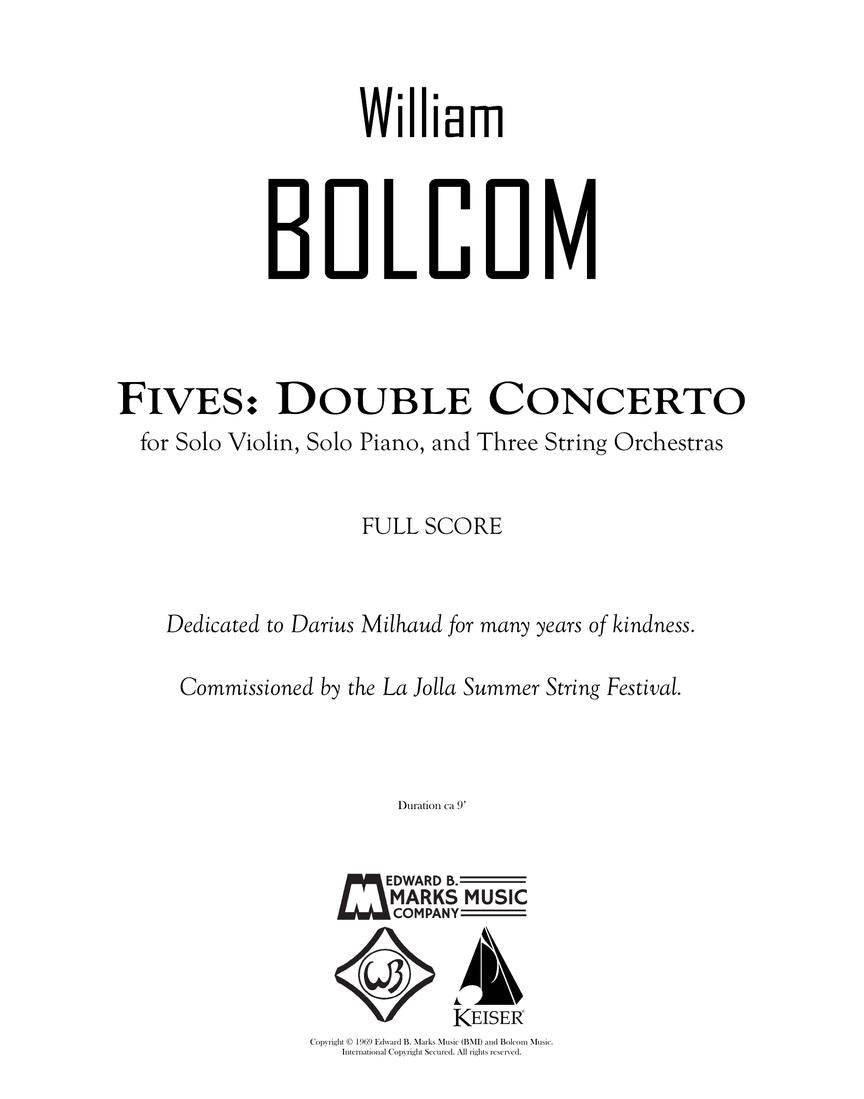 Fives: Double Concerto for Solo Violin, Solo Piano, Three String Orchestras - sample page 2