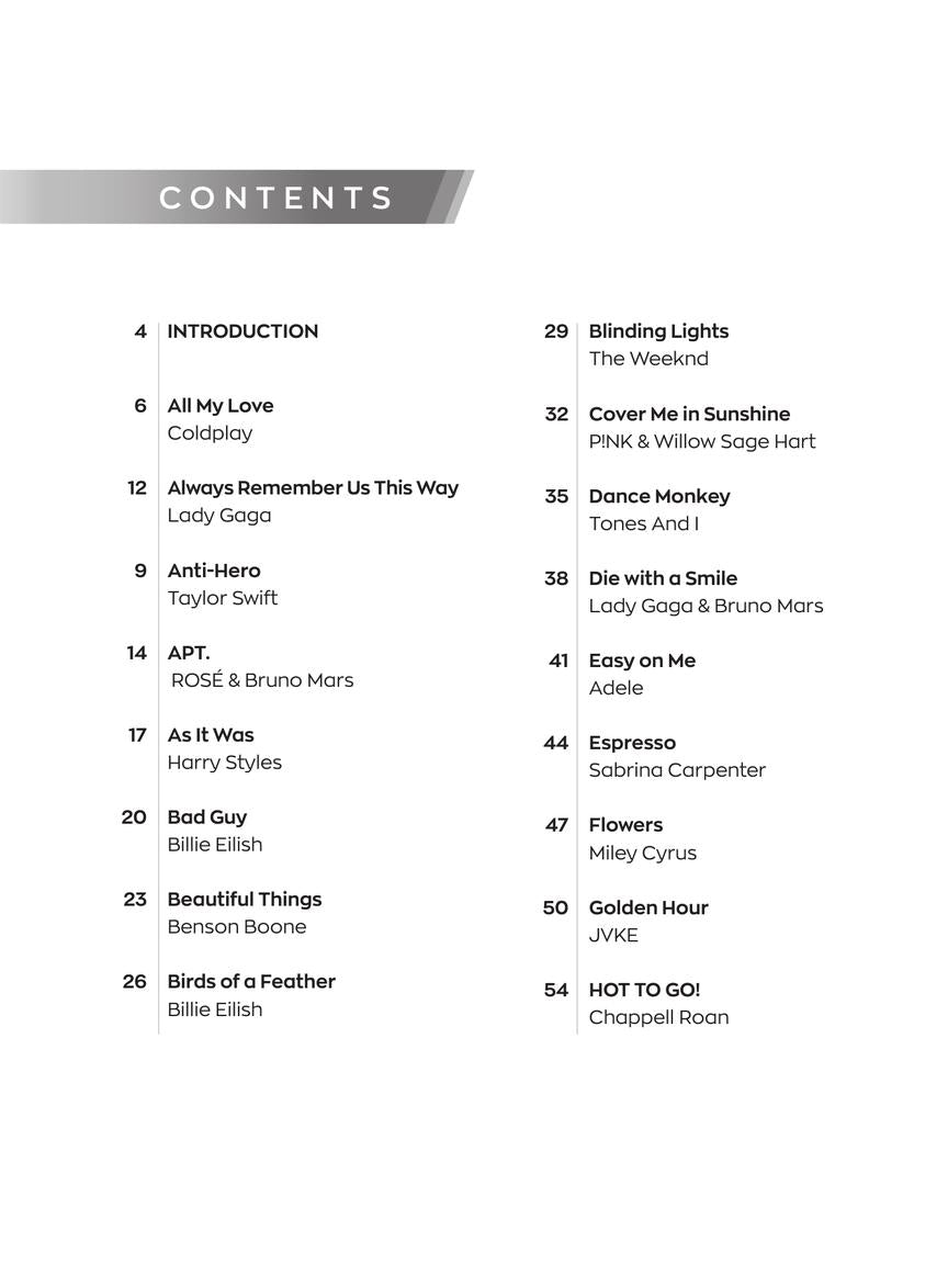Chart Hits – Instant Piano Songs - sample page 2