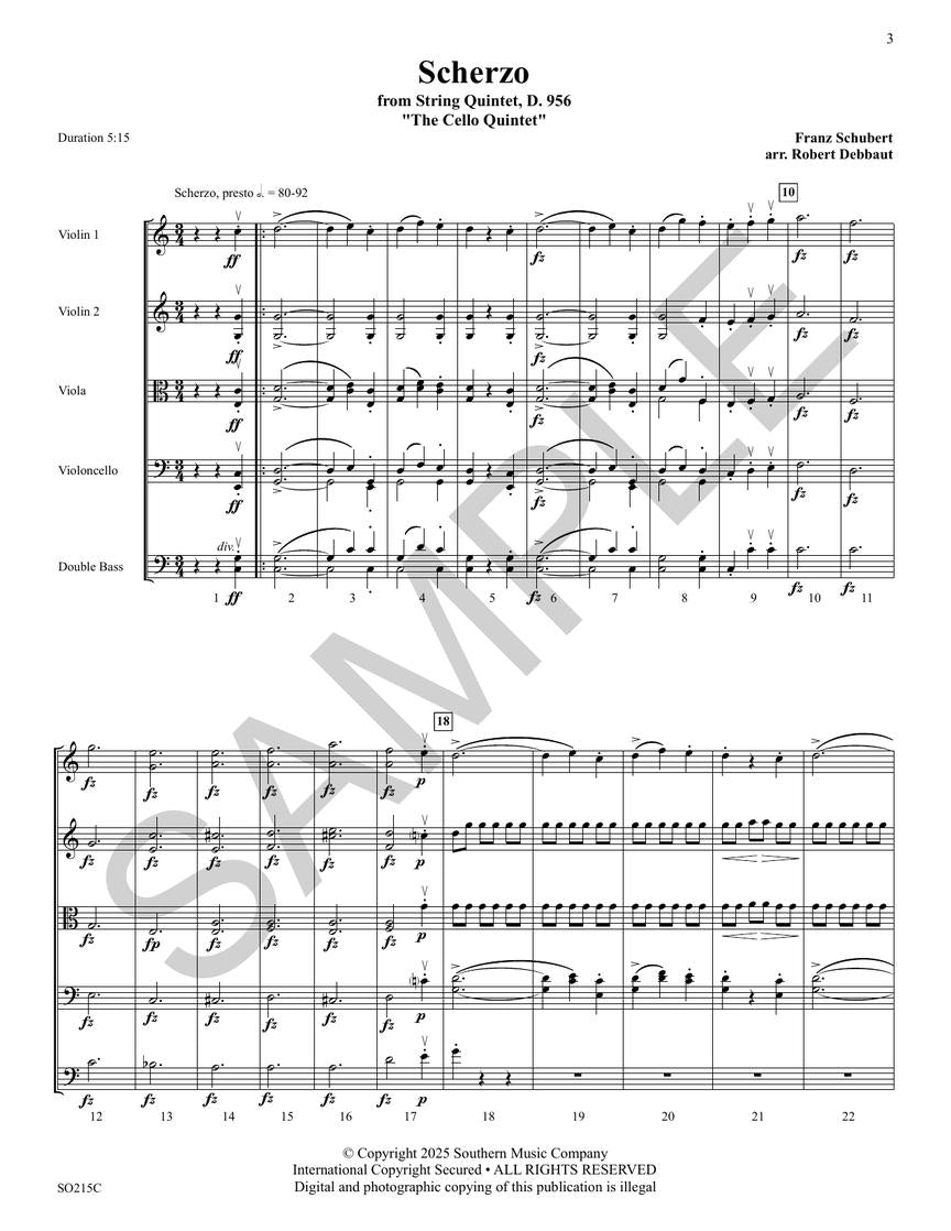 Scherzo from String Quintet D. 956 - sample page 2