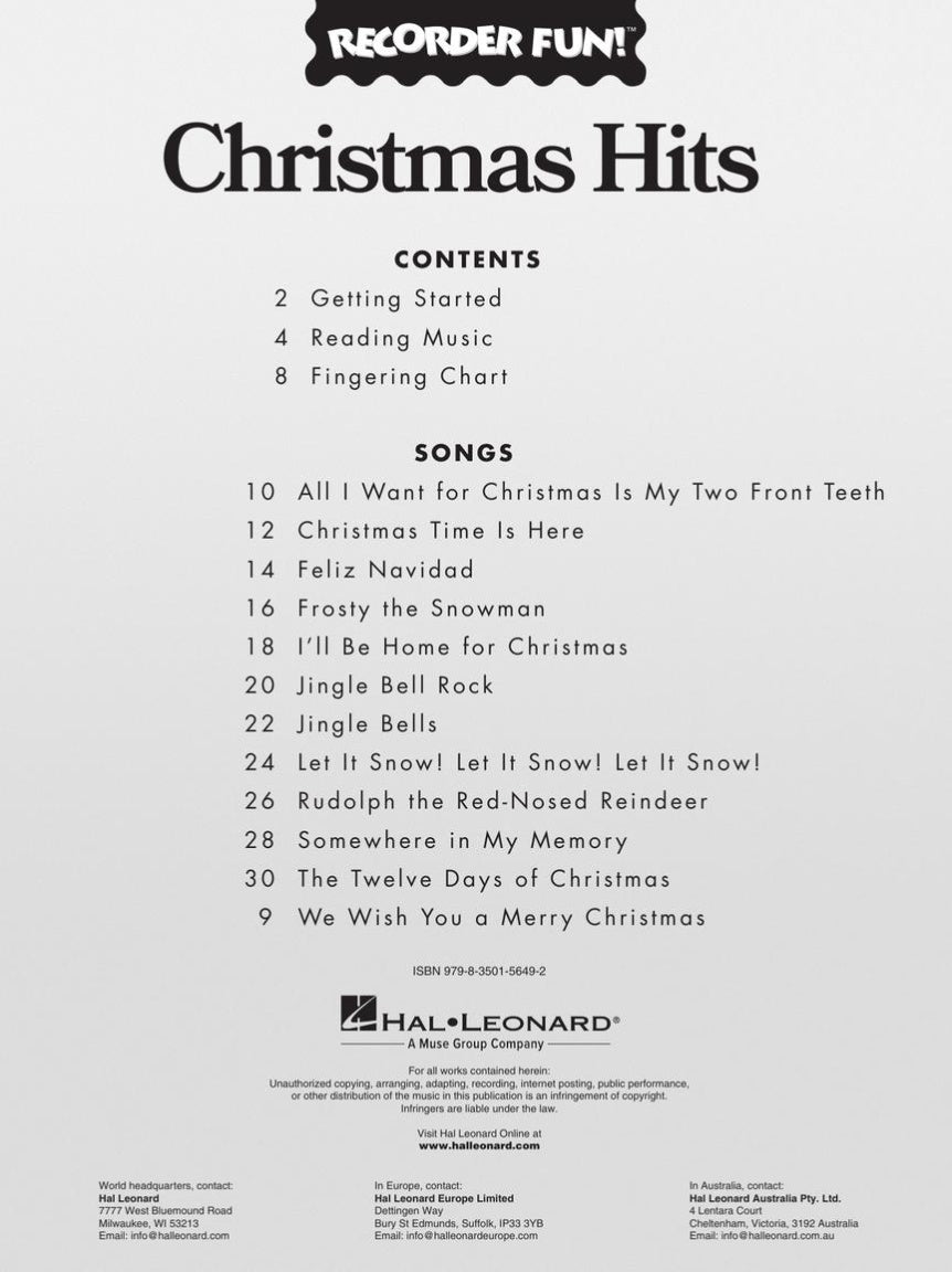 Christmas Hits – Recorder Fun! - sample page 2