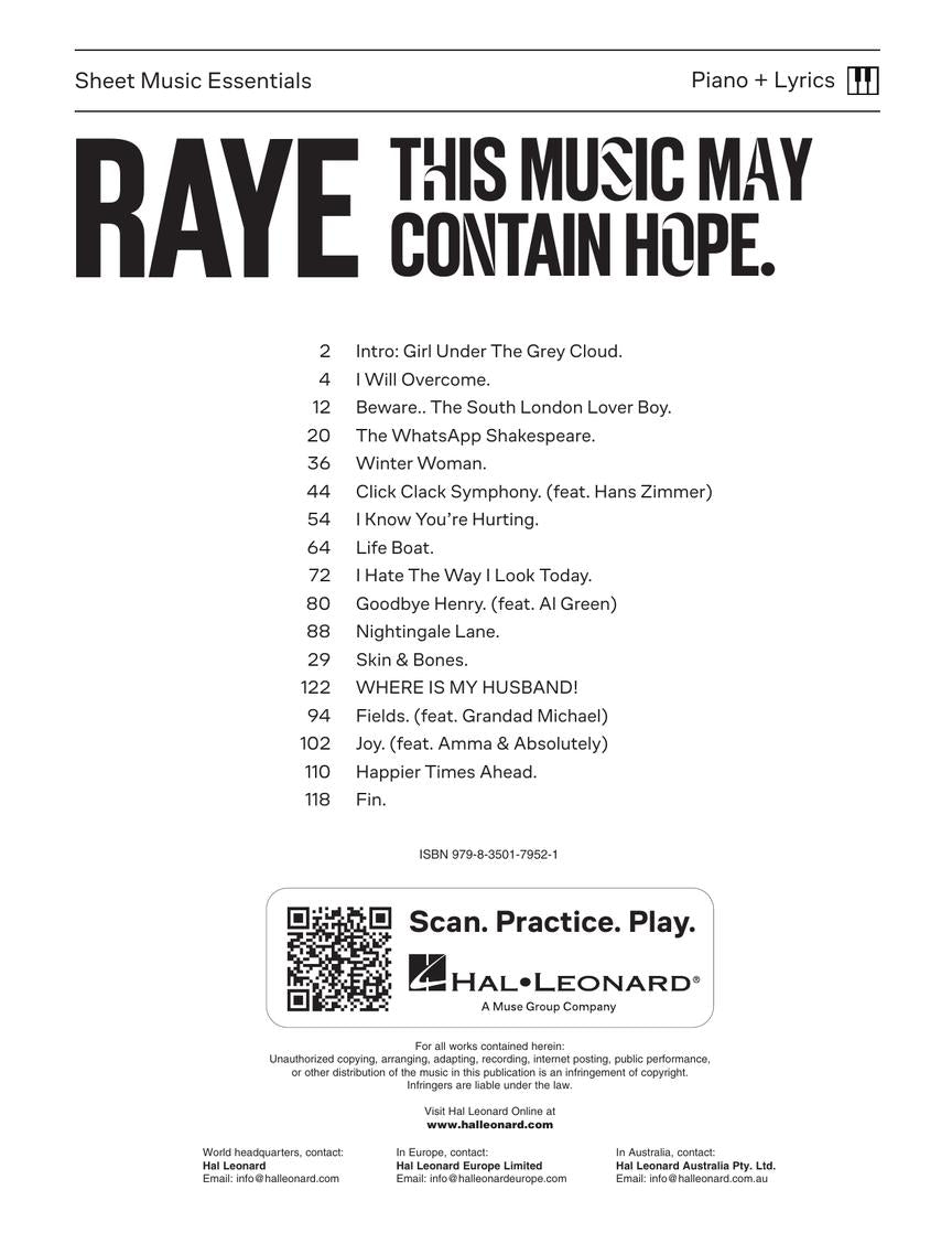 Raye – This Music May Contain Hope. - sample page 2
