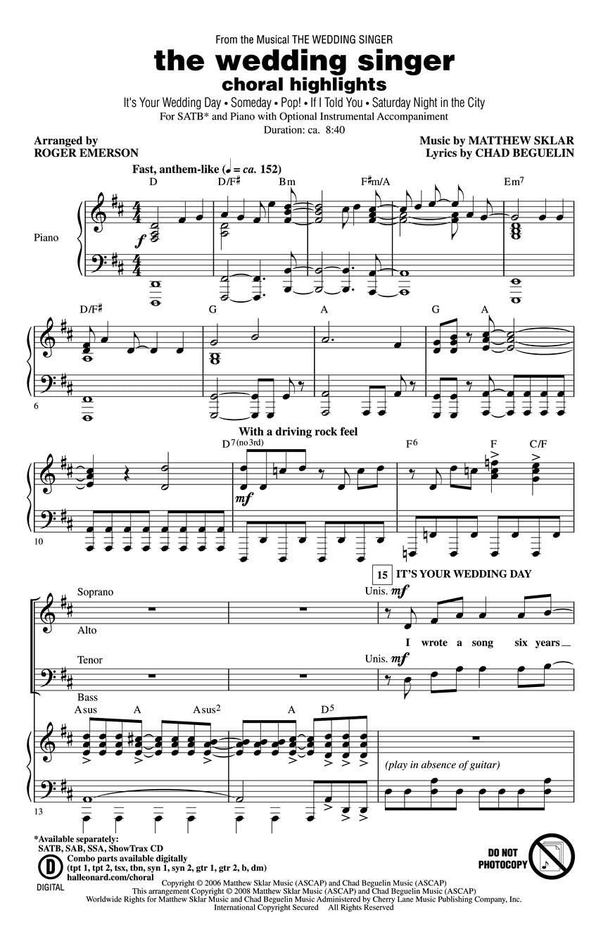 The Wedding Singer - sample page 1