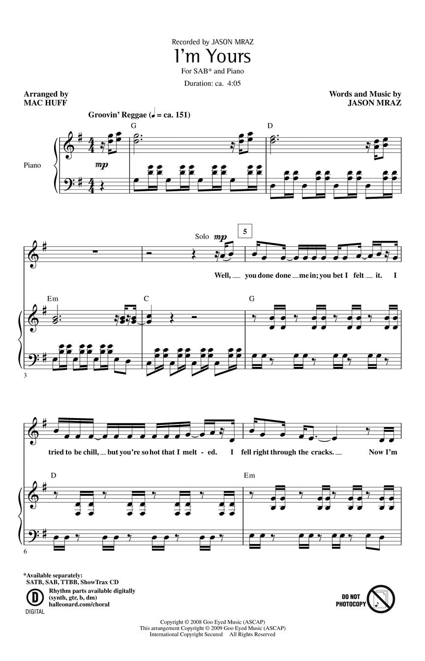 I'm Yours - sample page 1