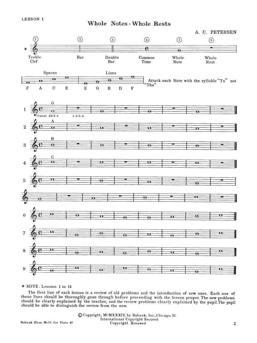 Rubank Elementary Method – Flute or Piccolo - sample page 2