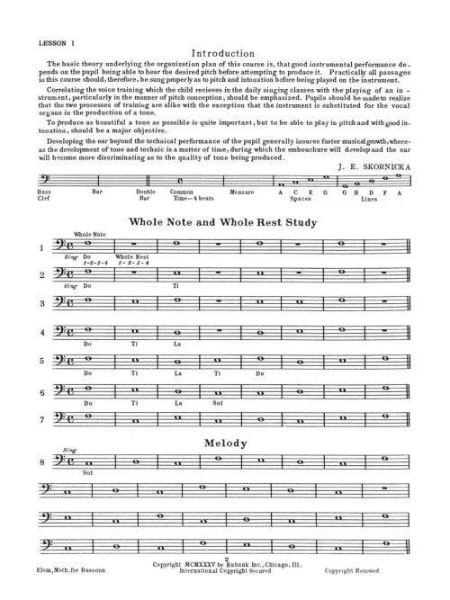 Rubank Elementary Method – Bassoon - sample page 2