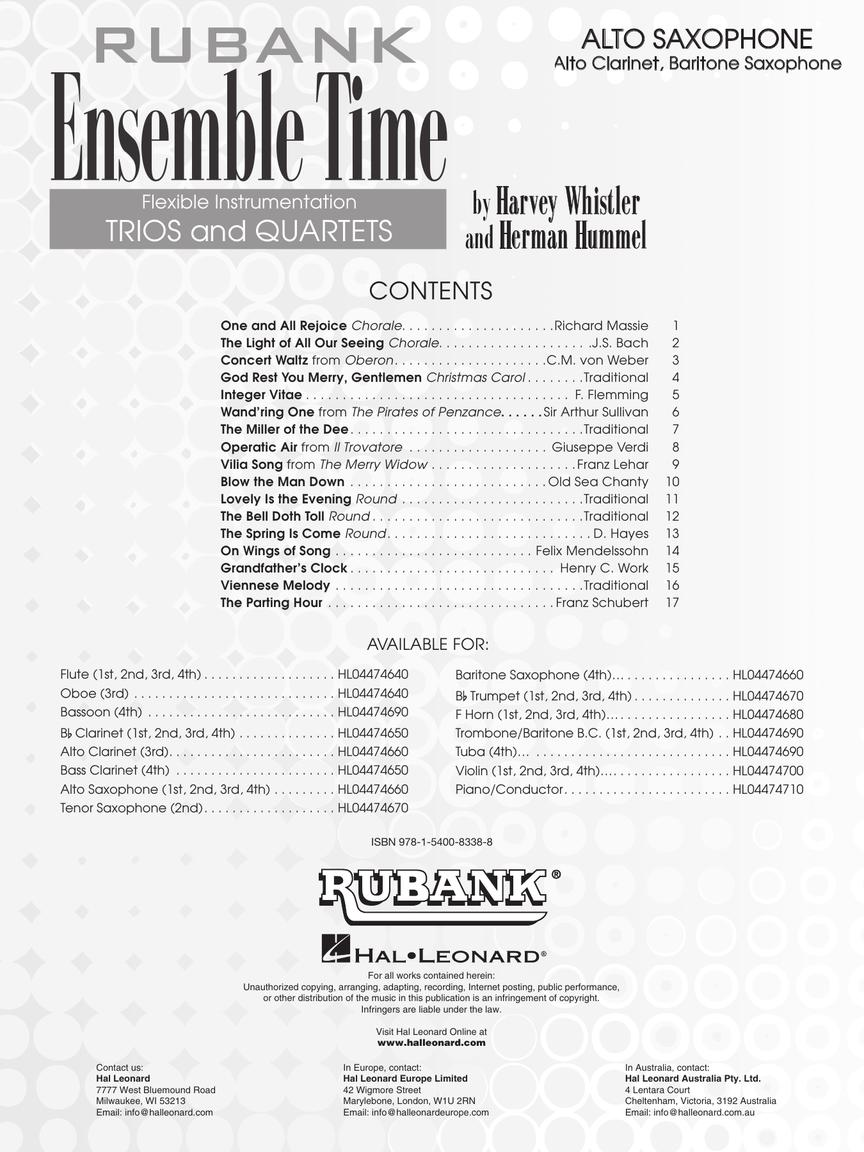 Ensemble Time - Alto Saxophone (Baritone Saxophone) - sample page 2