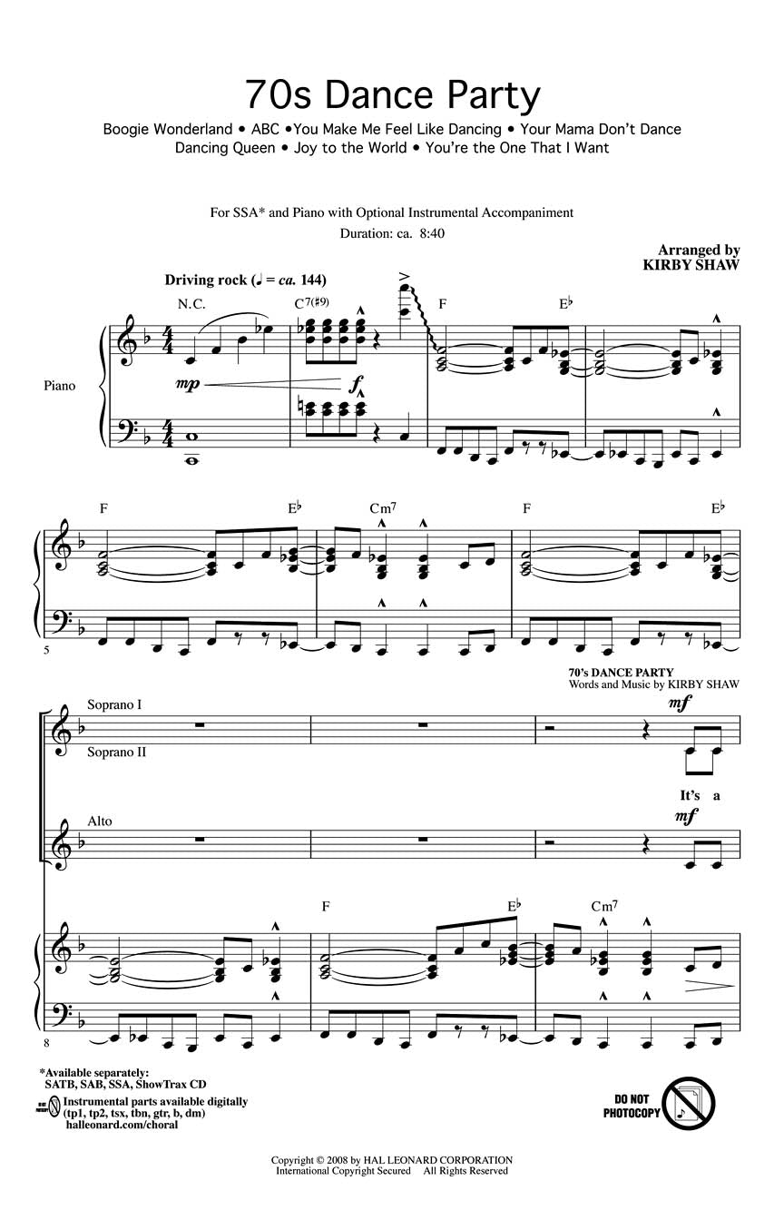 '70s Dance Party - sample page 1