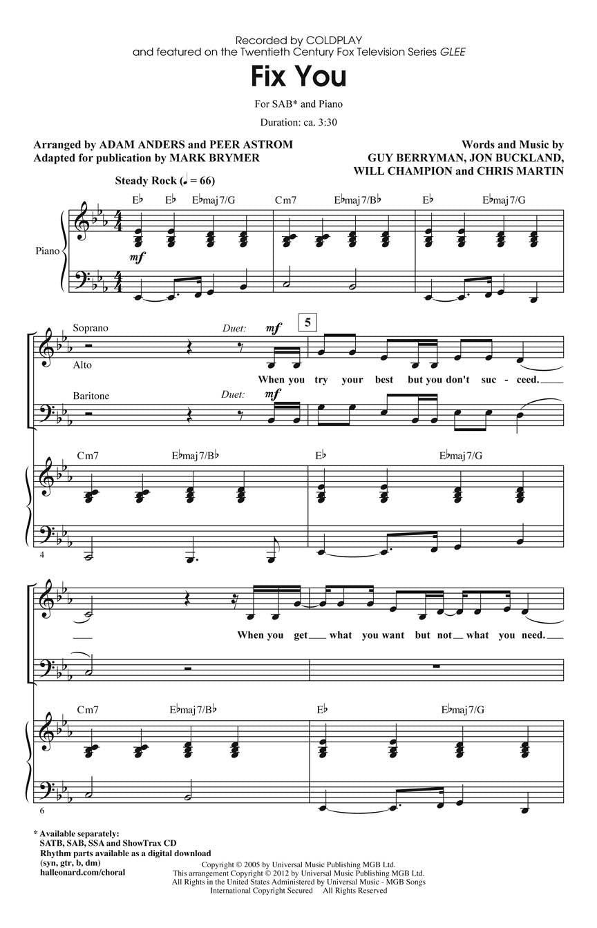 Fix You - sample page 1