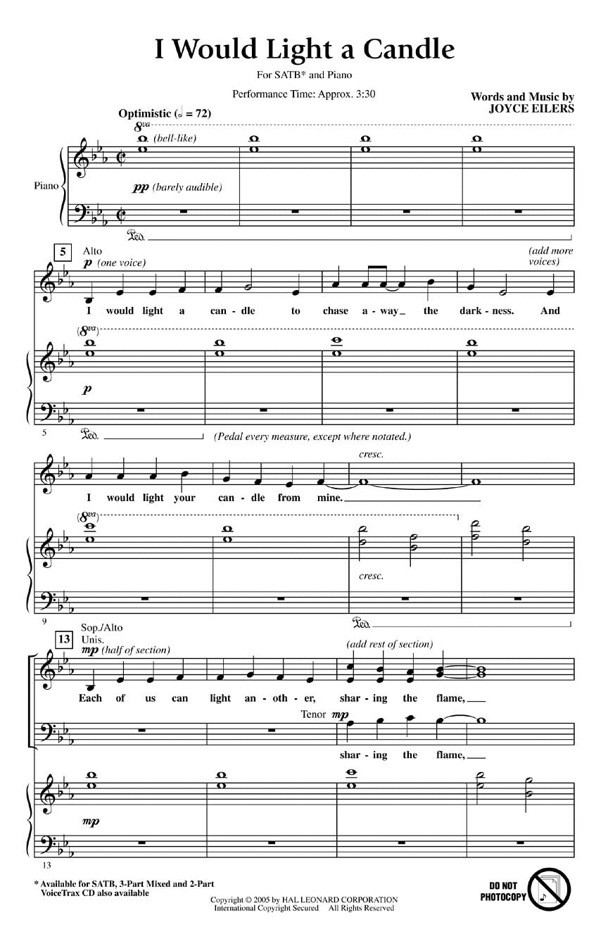 I Would Light a Candle - sample page 1