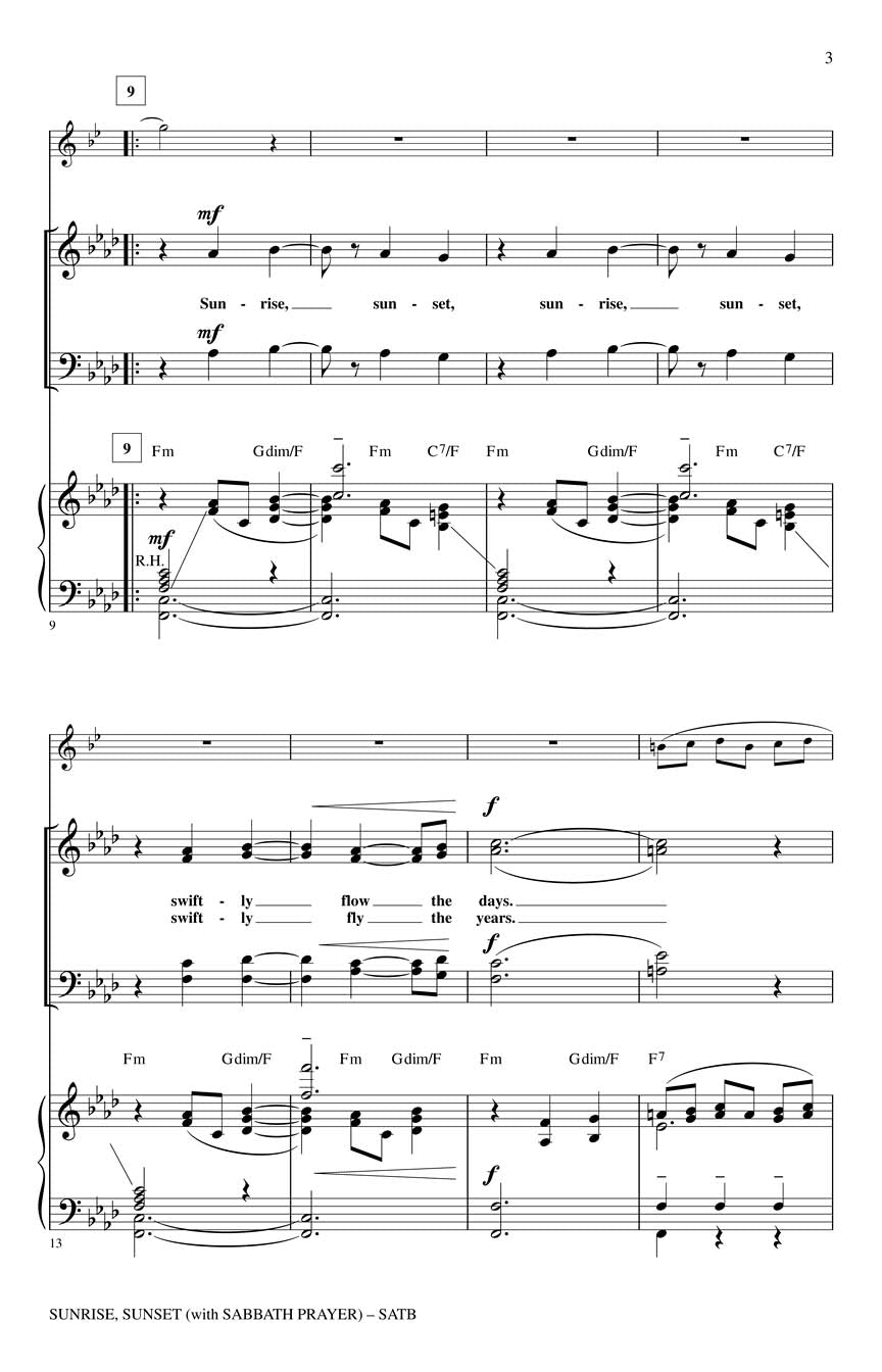 Sunrise, Sunset (with “Sabbath Prayer”) - sample page 2