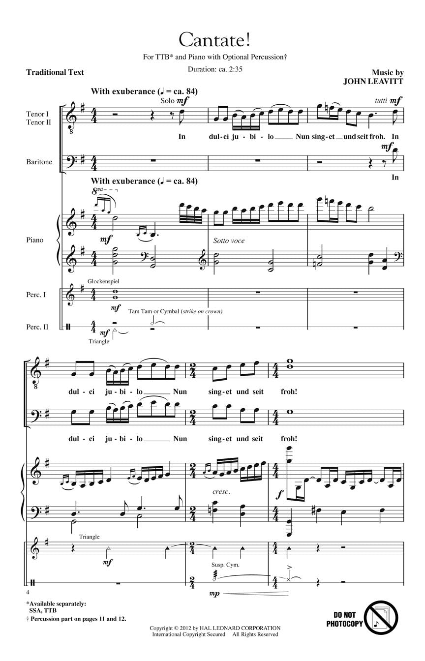 Cantate! - sample page 1