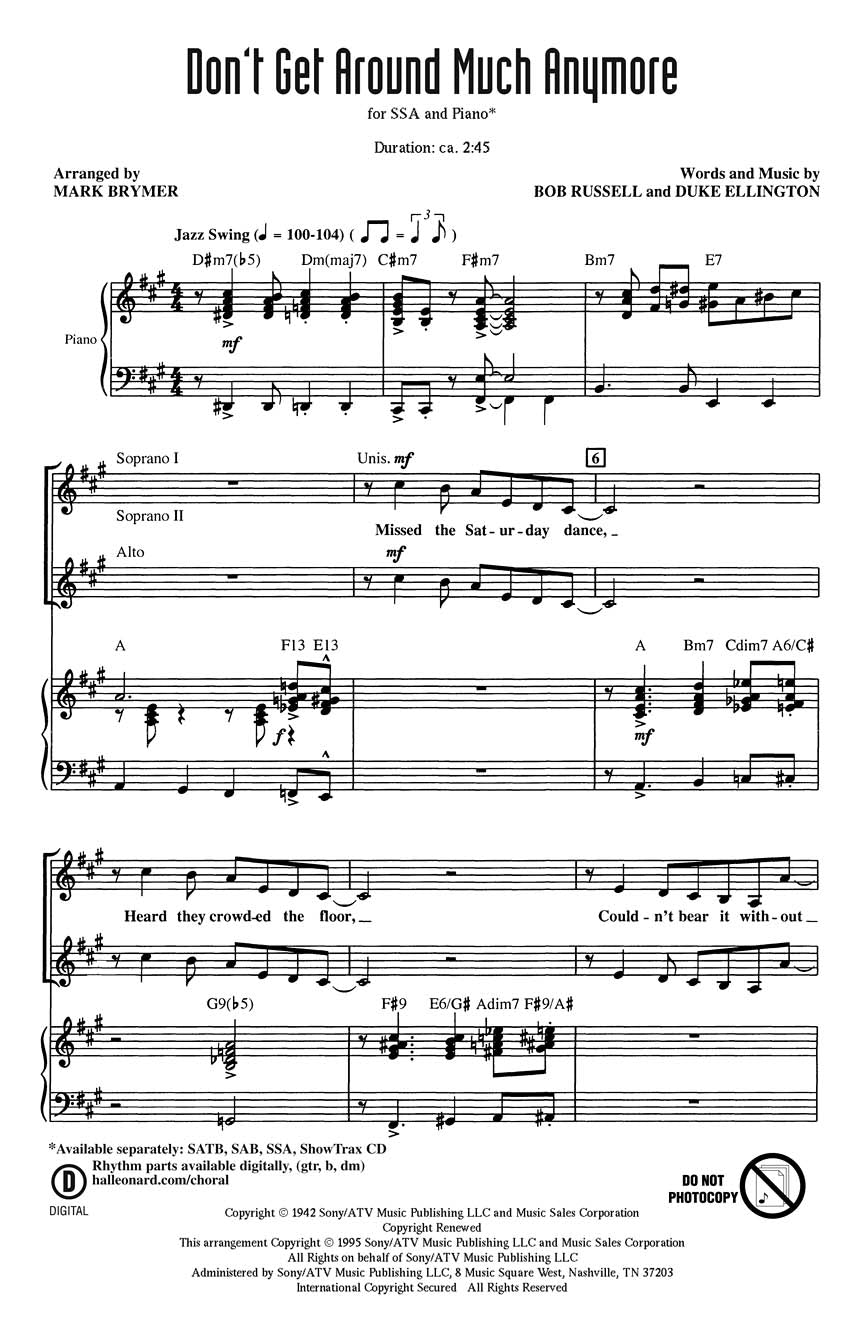 Don't Get Around Much Anymore - sample page 1