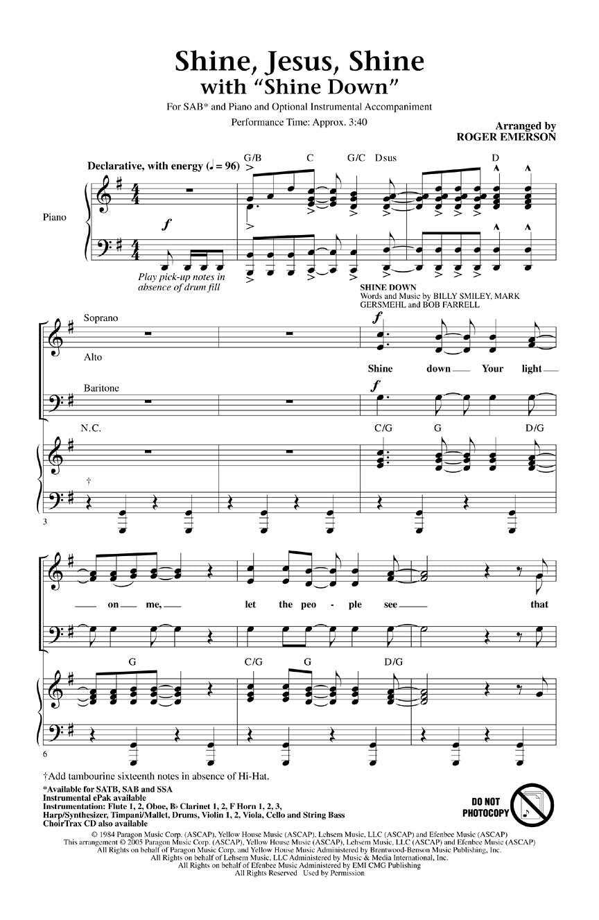 Shine Jesus Shine (with Shine Down) - sample page 1