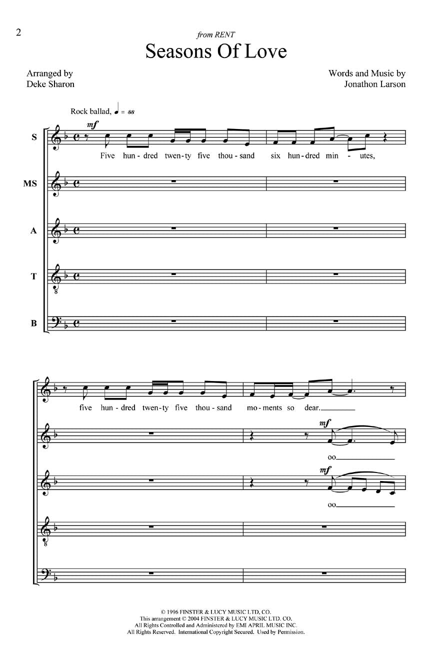 Seasons of Love - sample page 1