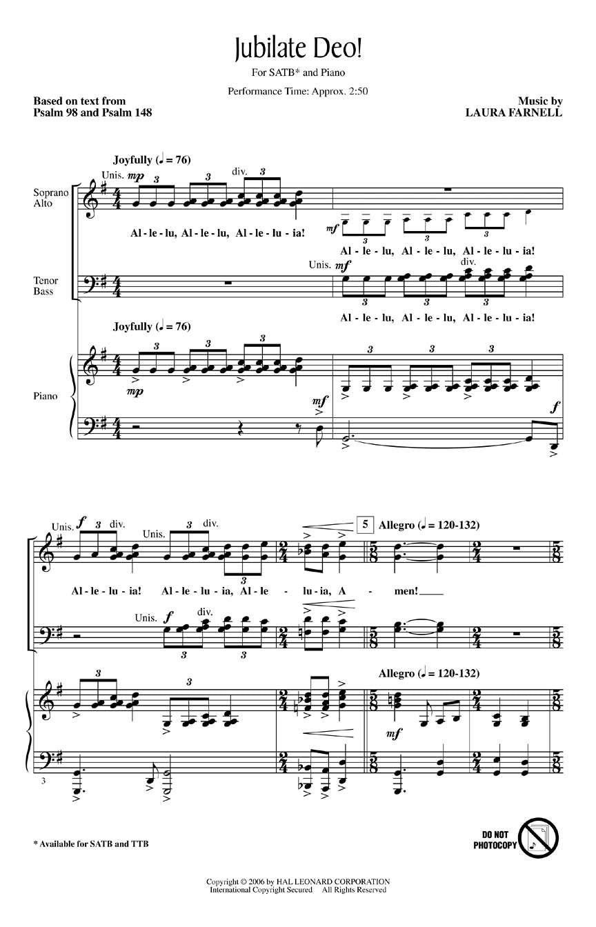 Jubilate Deo! - sample page 1