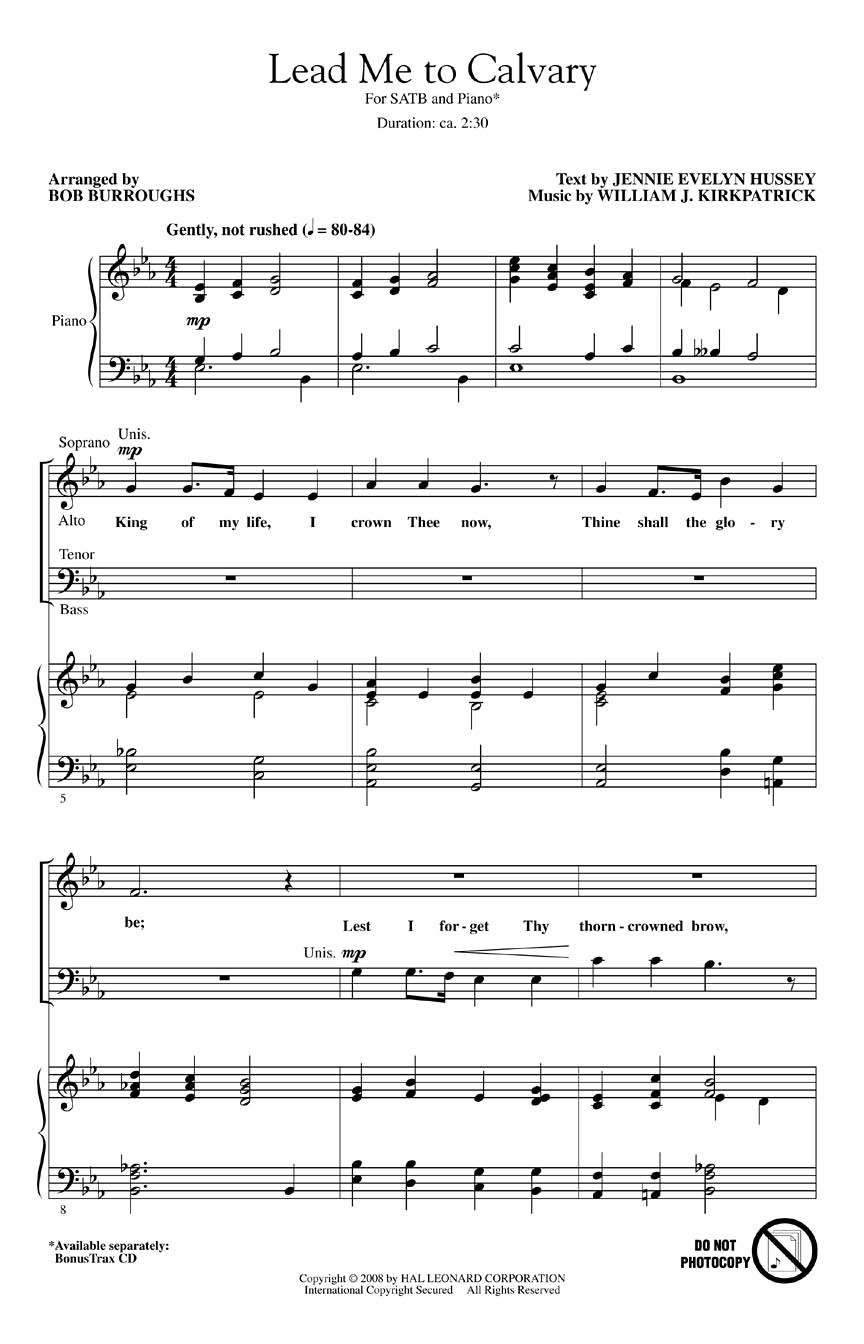 Lead Me to Calvary - sample page 1