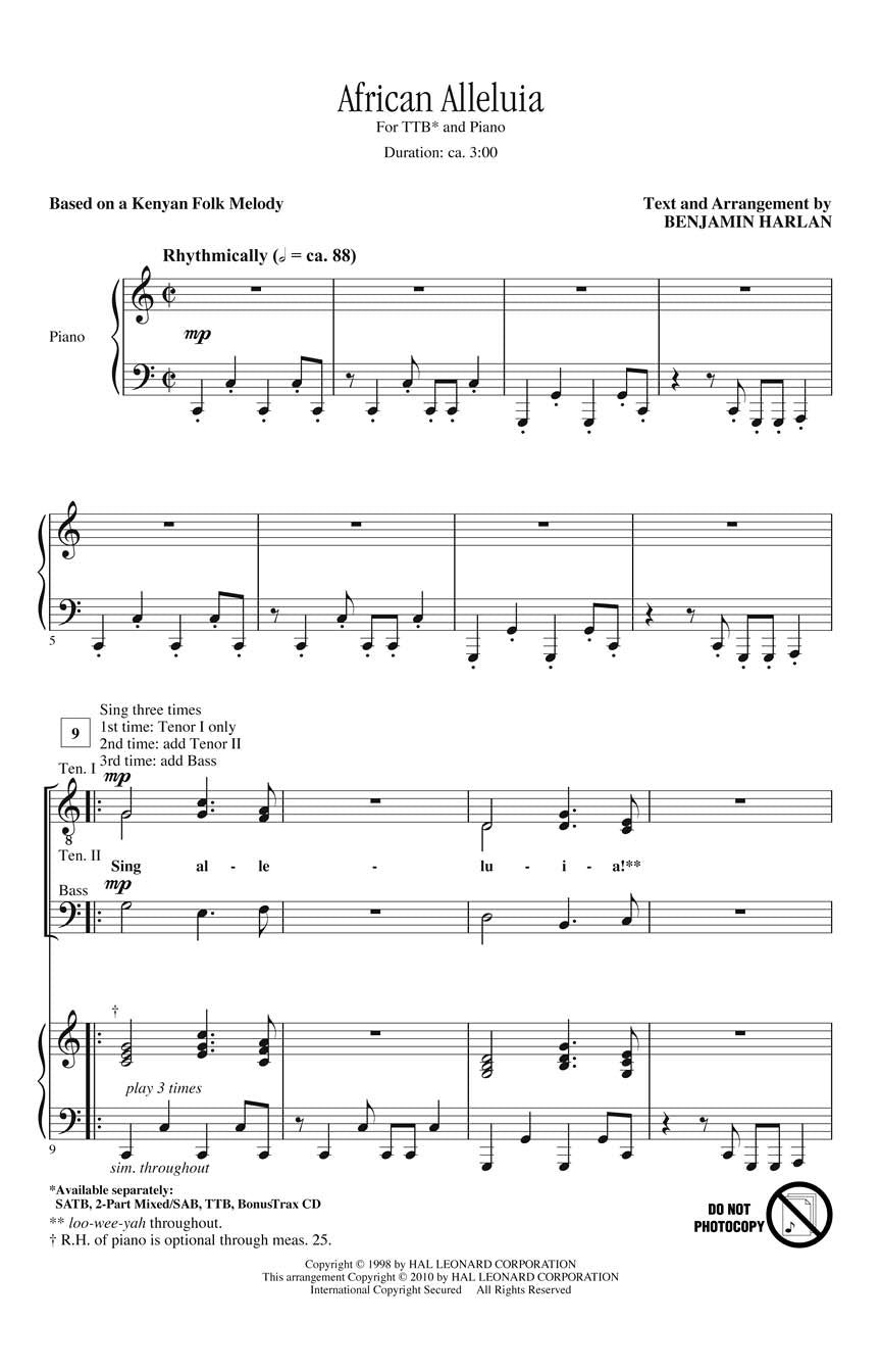 African Alleluia - sample page 1