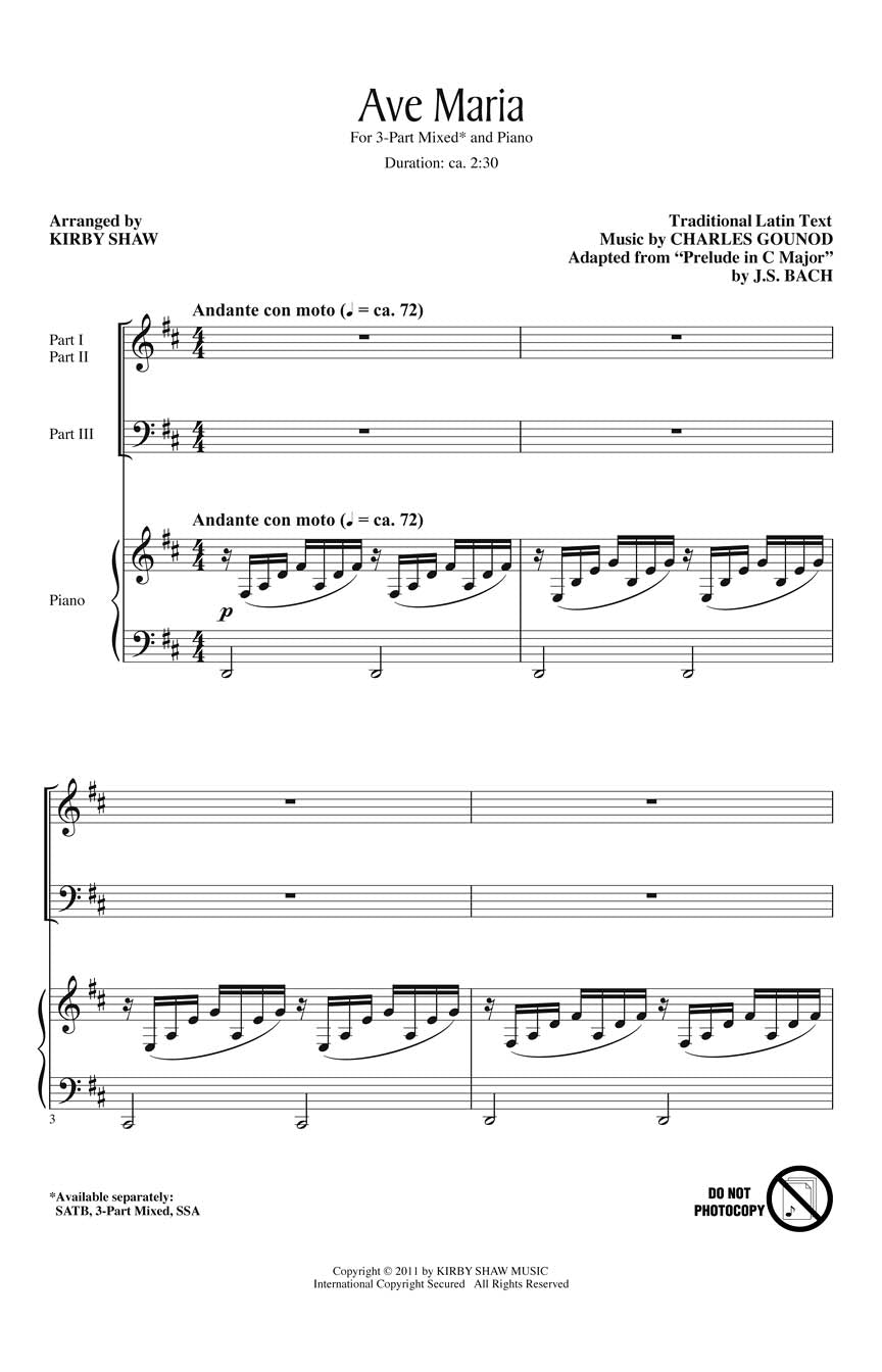 Ave Maria - String Quartet - sample page 1