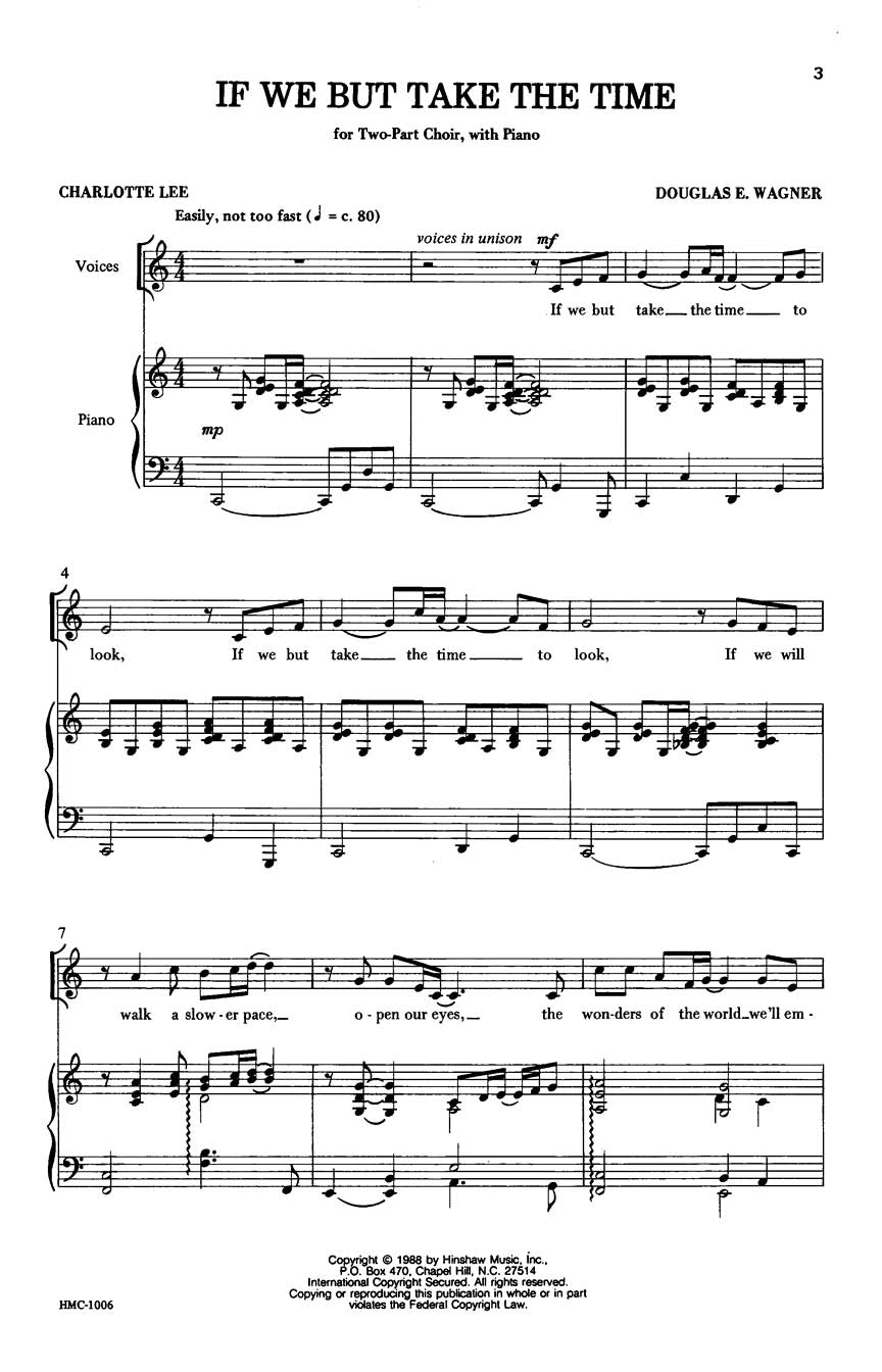 If We But Take The Time - sample page 1