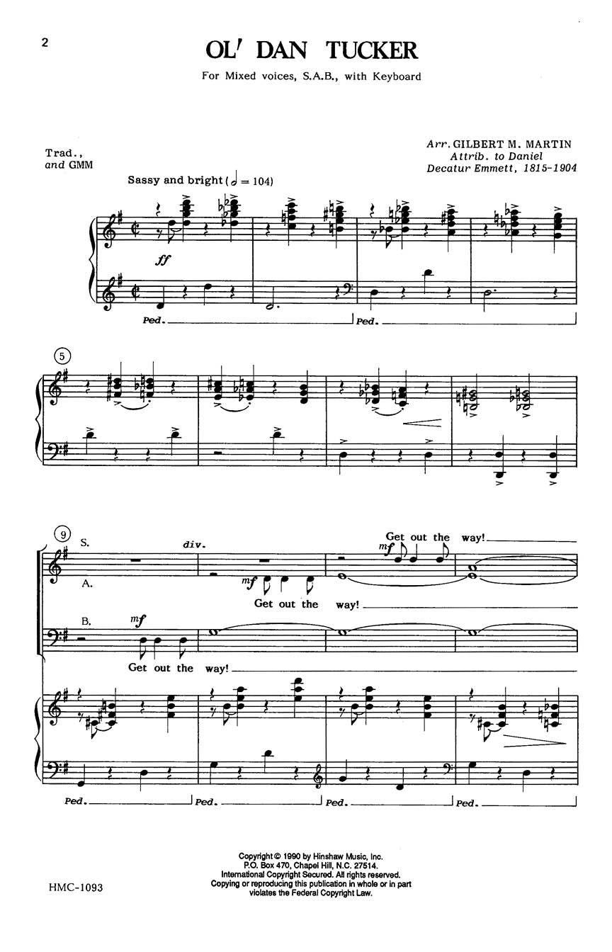 Ol' Dan Tucker - sample page 1