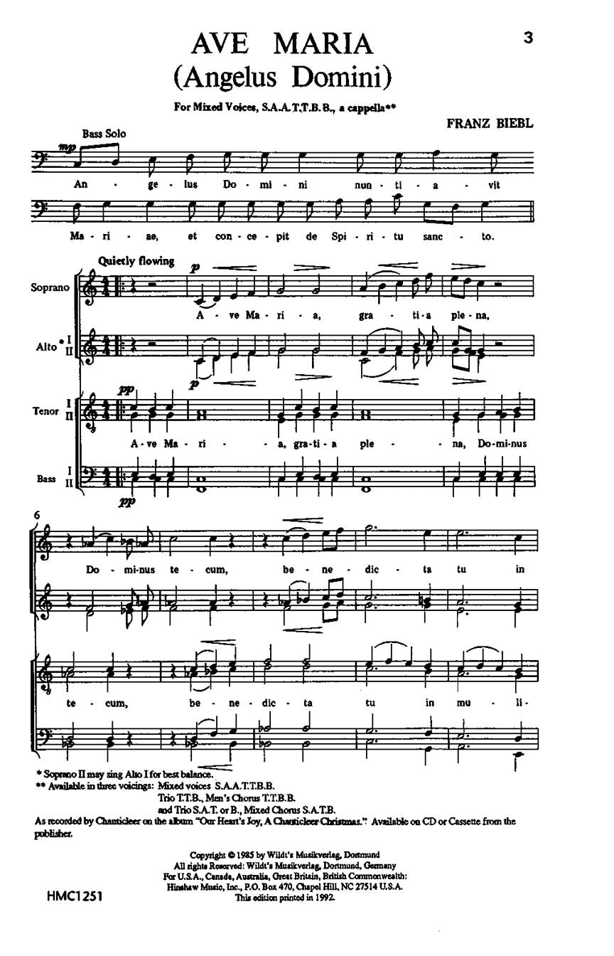 Ave Maria - String Quartet - sample page 1