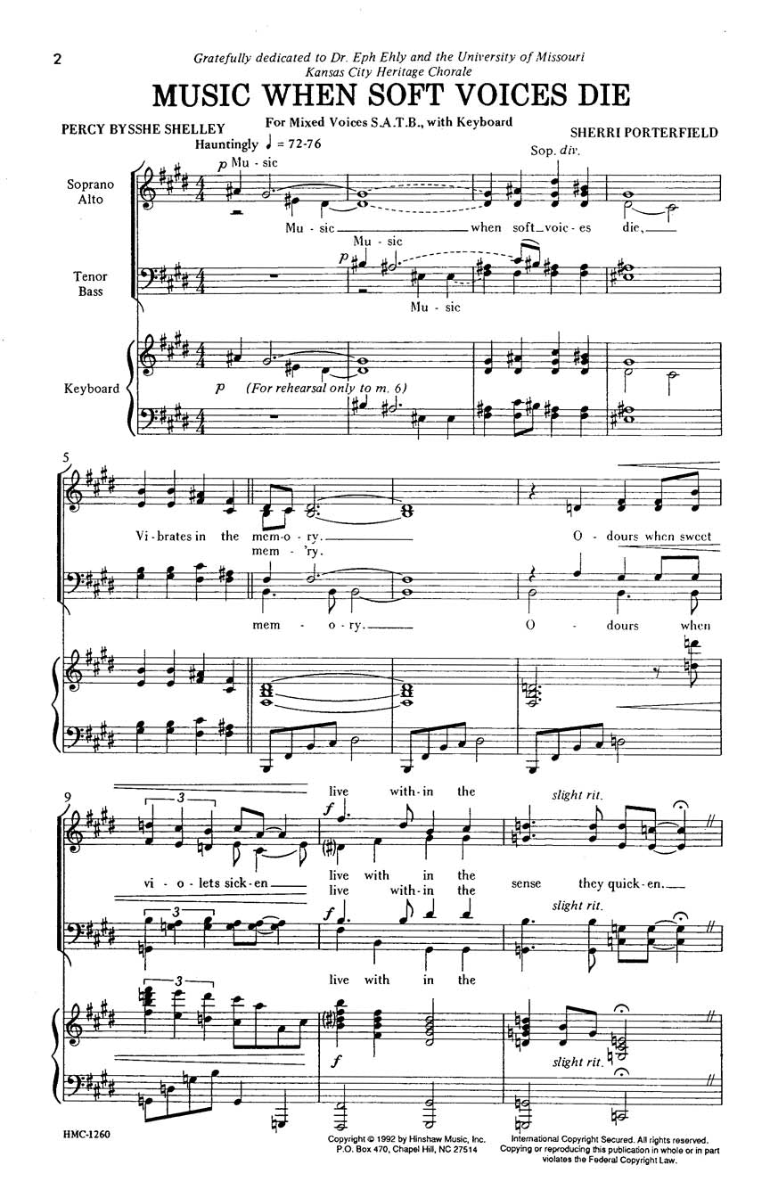 Music When Soft Voices Die - sample page 1