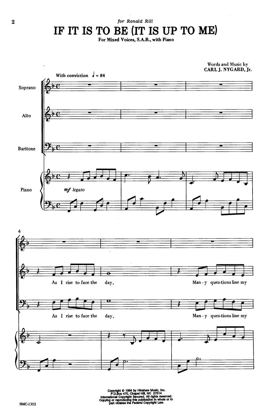 If It Is to Be (It Is Up to Me) - sample page 1