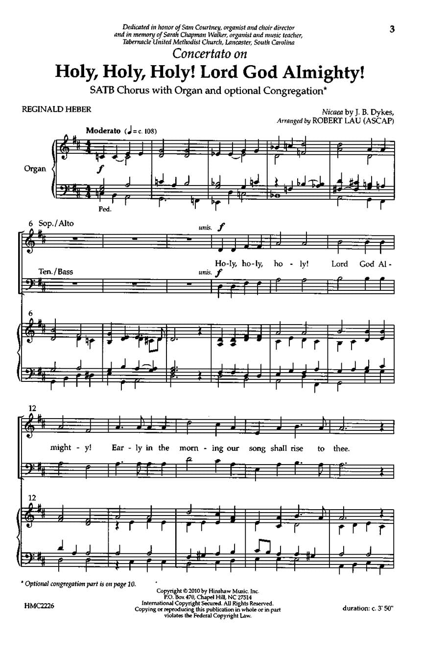 Concertato On Holy, Holy, Holy, Lord God Almighty - sample page 1