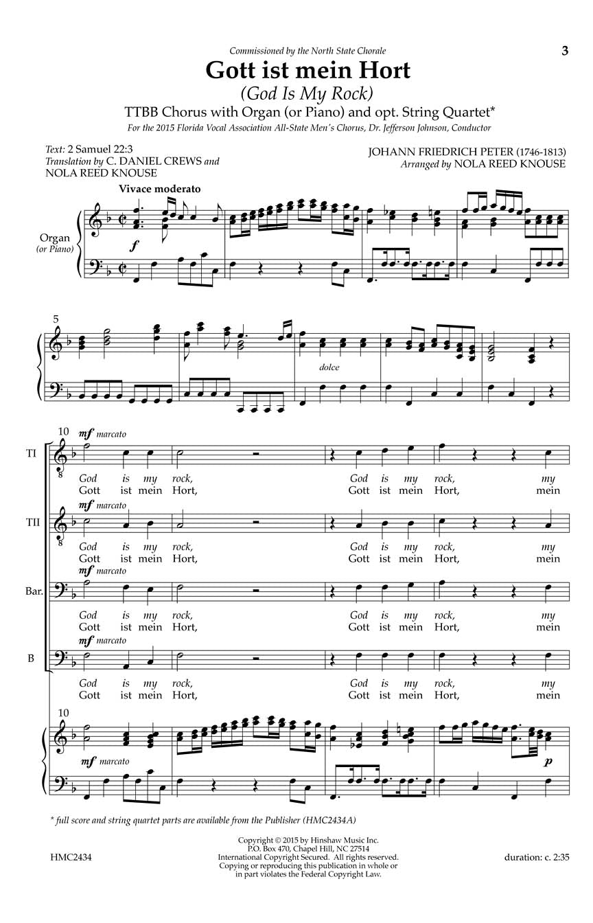 God Is My Rock (Fott Ist Mein Hort) - sample page 1