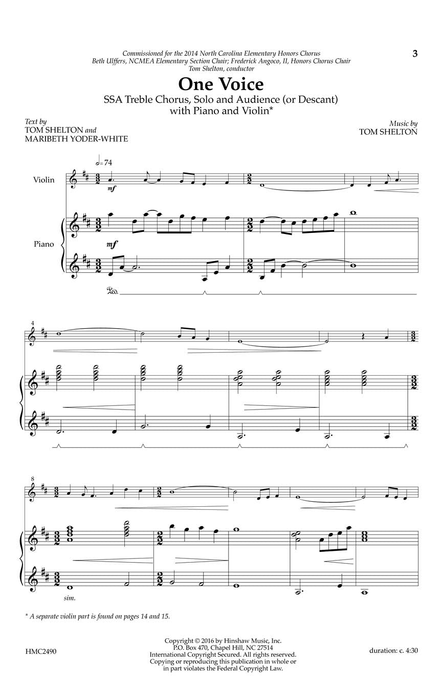 One Voice - sample page 1