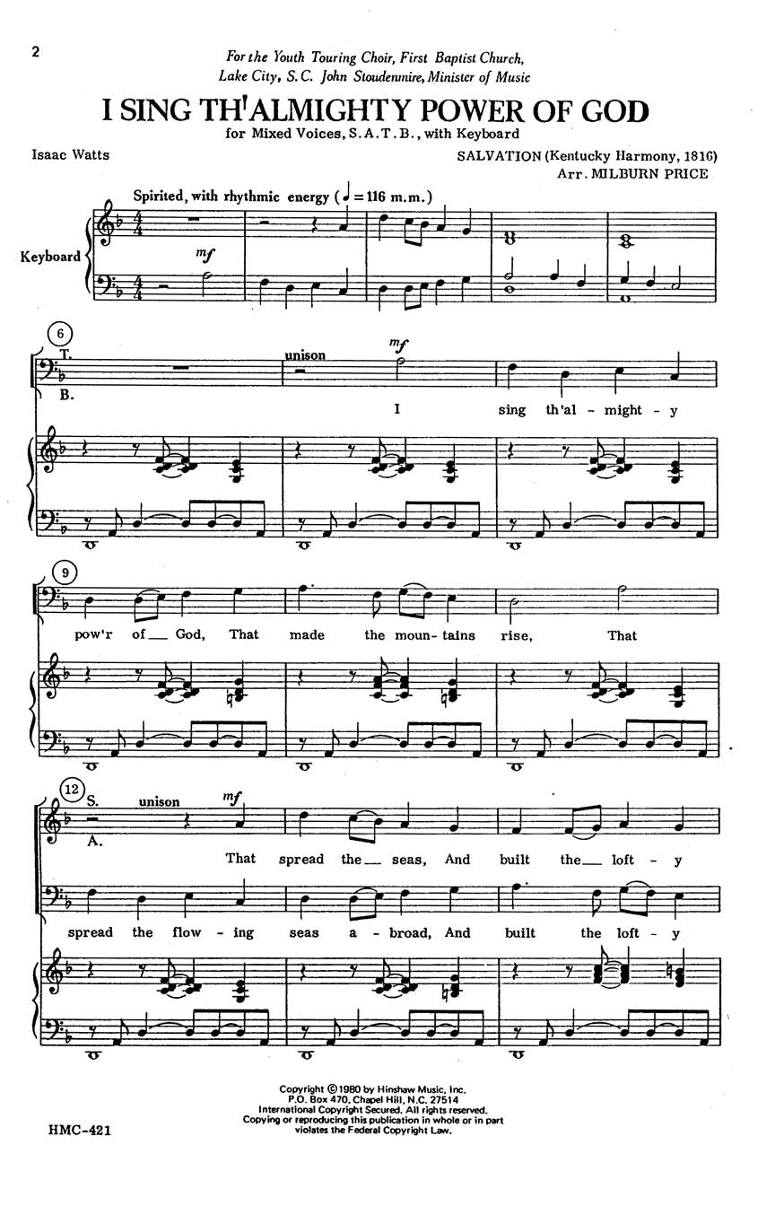 I Sing Th' Almighty Power Of God - sample page 1