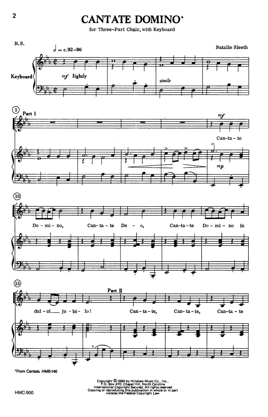 Cantate Domino - sample page 1