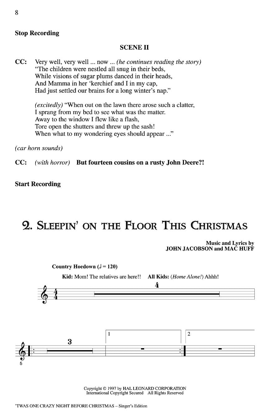 'Twas One Crazy Night Before Christmas (Musical) - sample page 1
