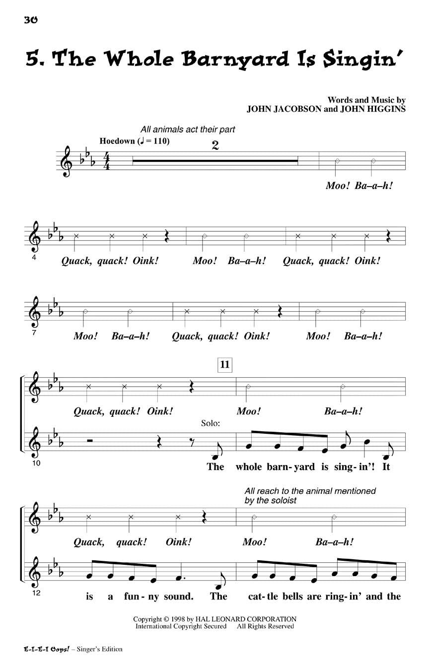 E-I-E-I Oops! (Musical) - sample page 6