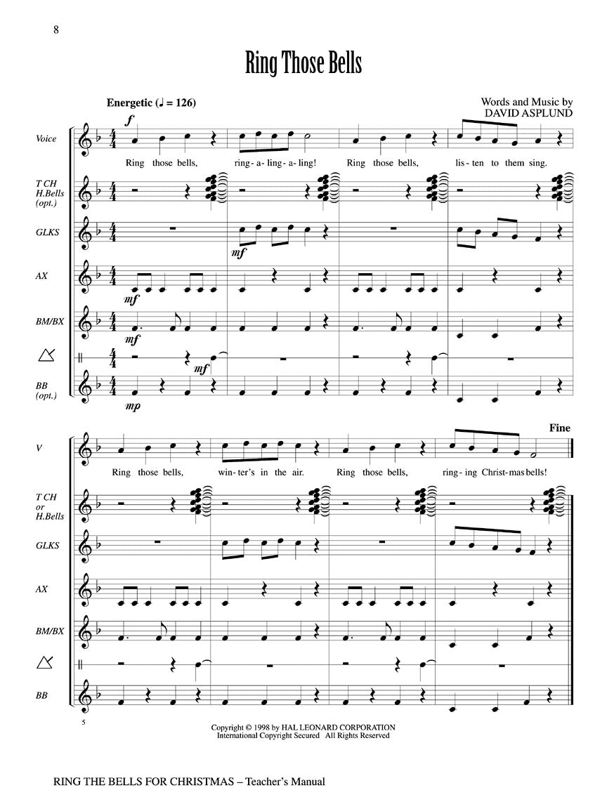 Ring the Bells for Christmas (Holiday Collection for Voices and Orff Instruments) - sample page 1