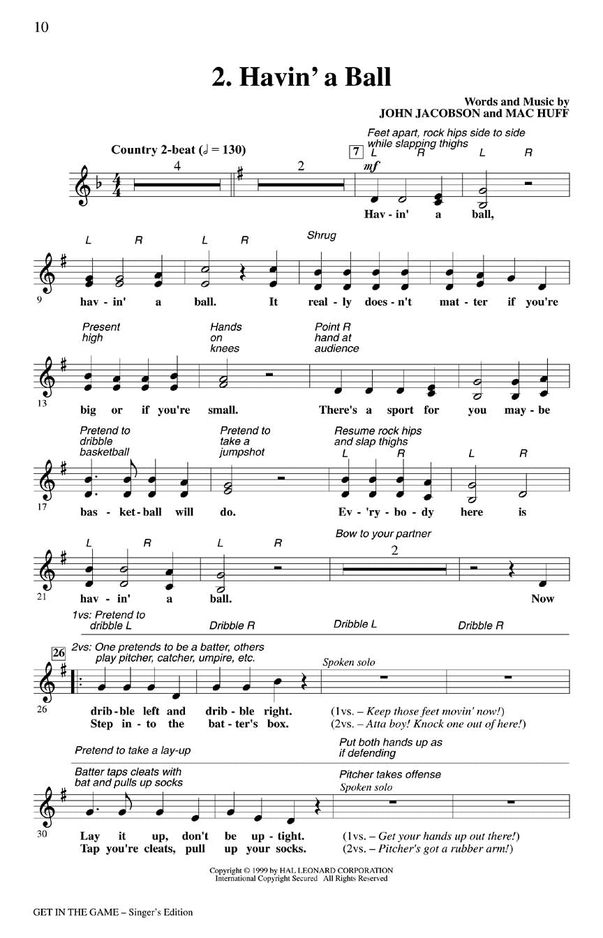 Get in the Game (Musical) - sample page 1