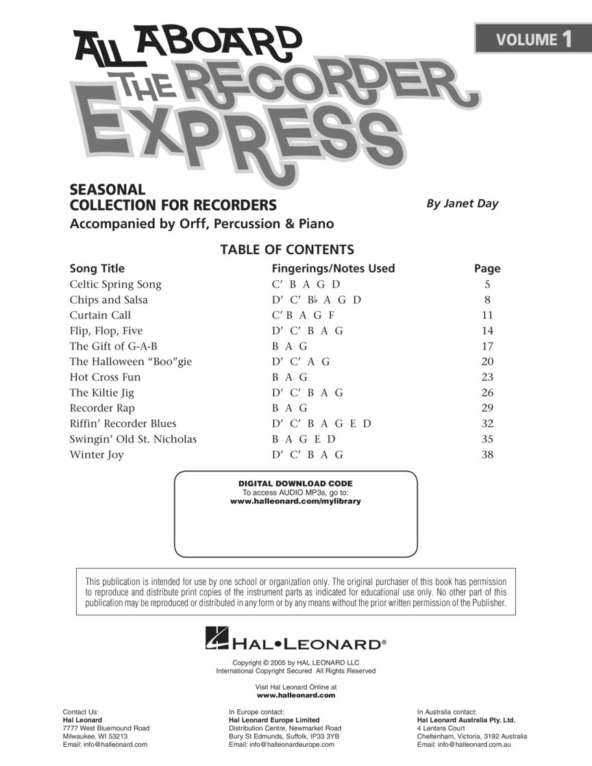 All Aboard The Recorder Express - With Reproducible Pages - sample page 2