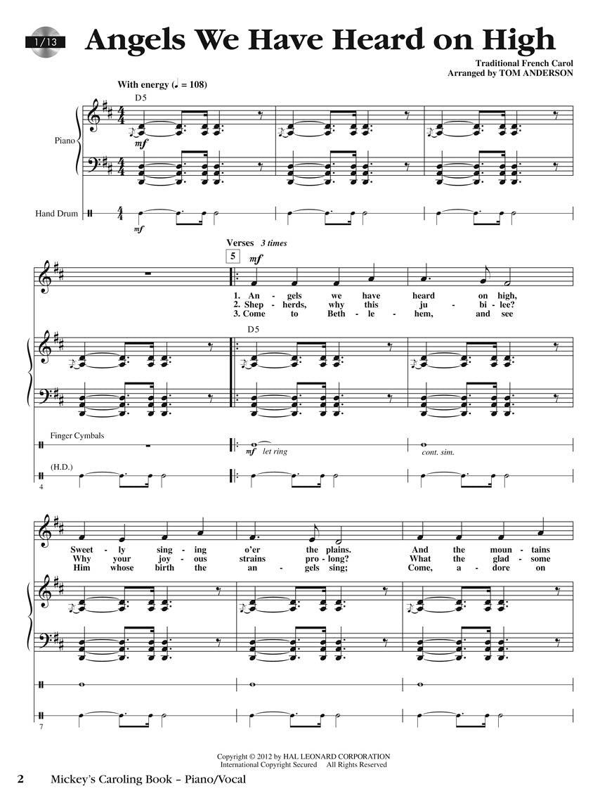 Mickey's Caroling Book - sample page 1